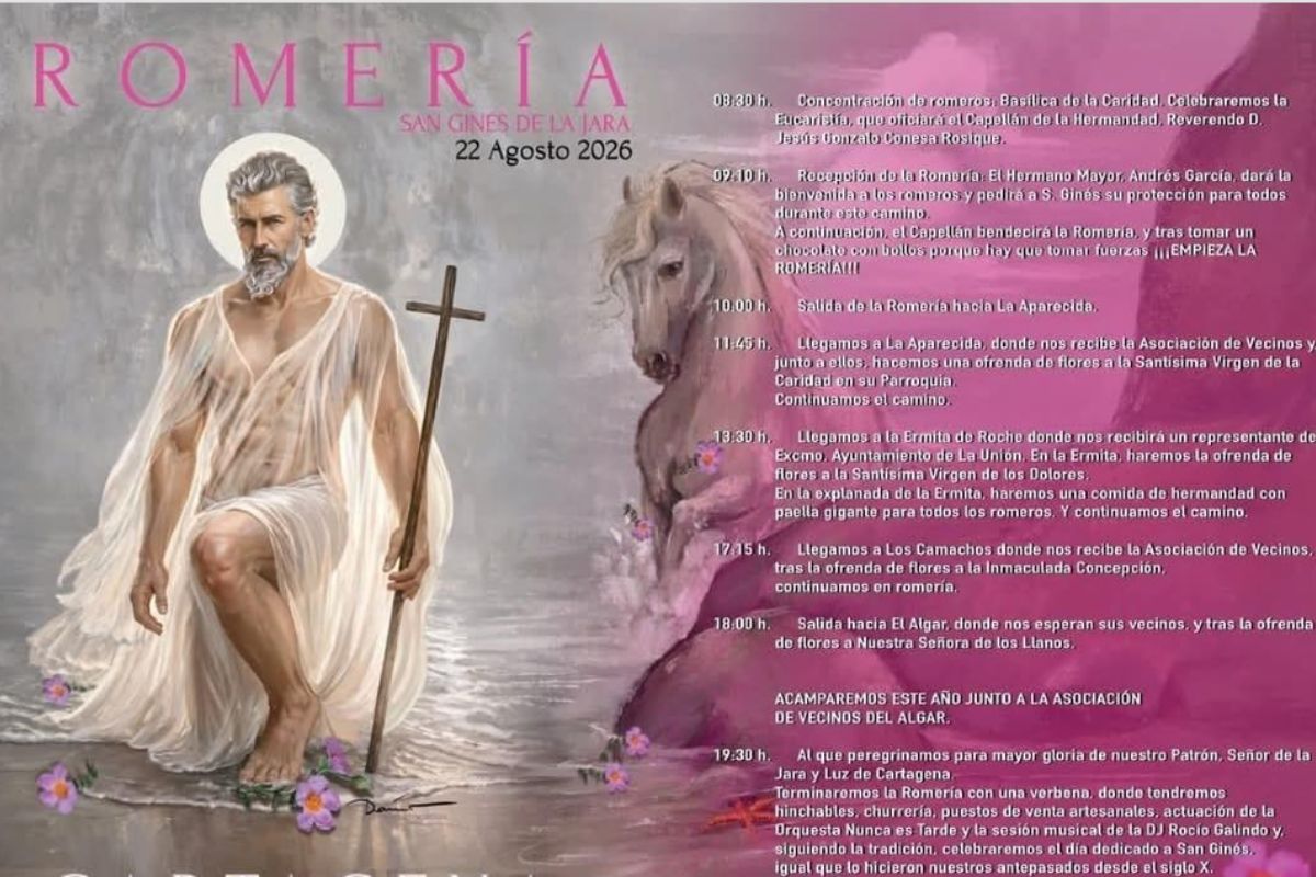 La Romería de San Ginés de la Jara recorrerá este sábado La Aparecida, Roche, Los Camachos y El Algar