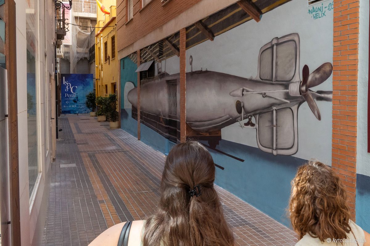 Mural de la Casa Museo de Isaac Peral en Cartagena