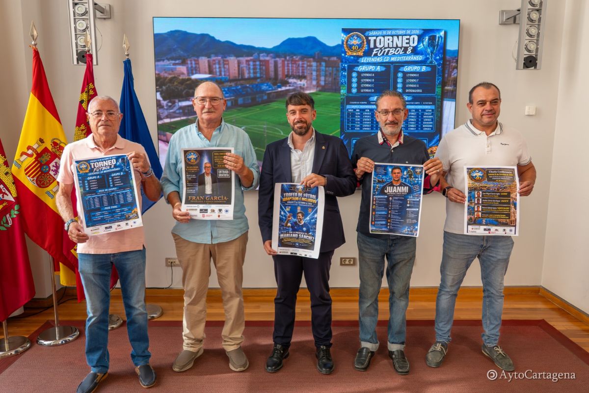 El CD Mediterráneo presenta los actos para conmemorar sus 40 años de fútbol base en Cartagena