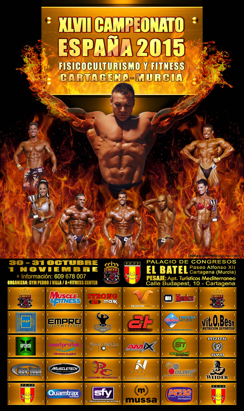 Cartel del Campeonato de Fisioculturismo y Fitness en El Batel