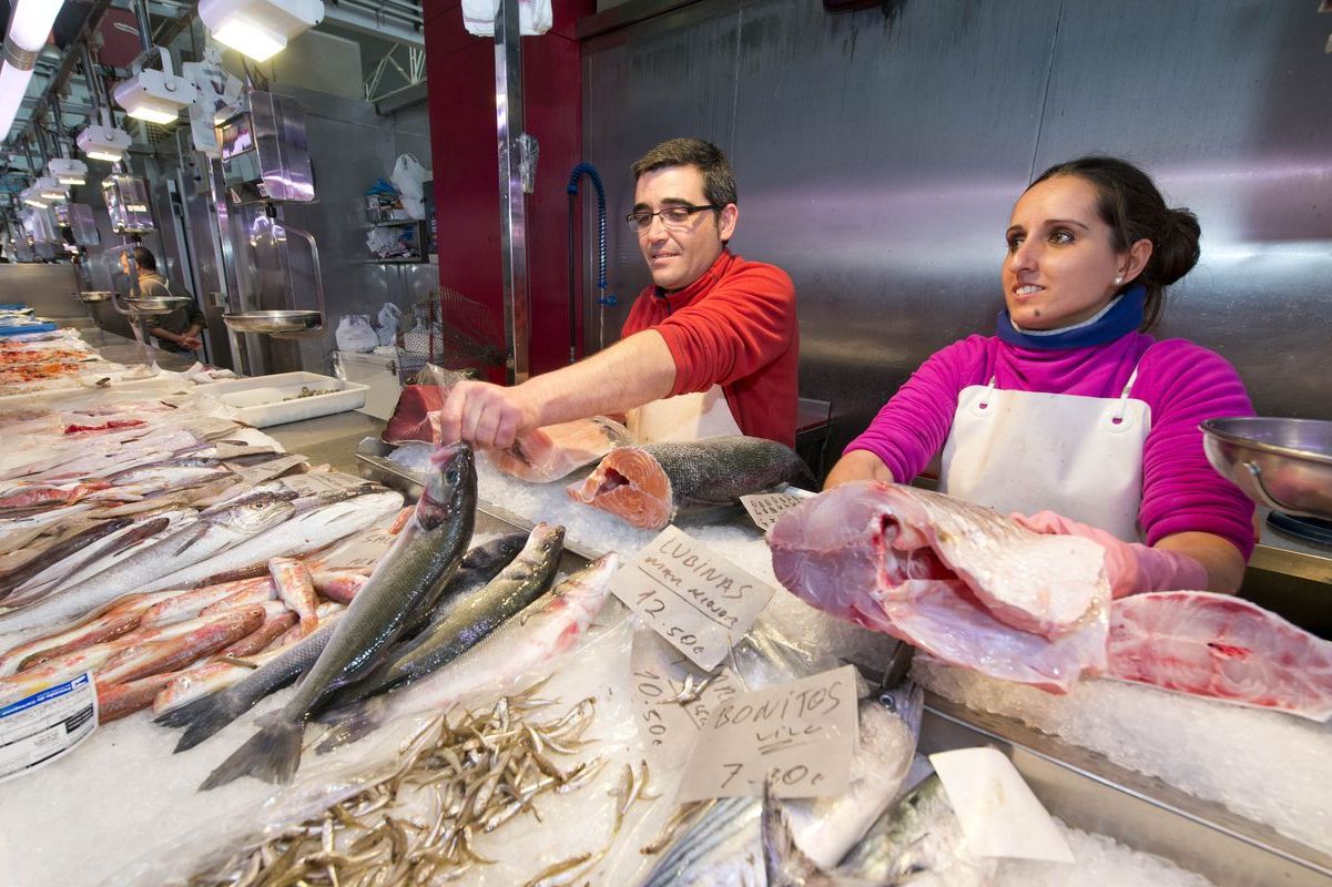 Puesto de pescado del Mercado de Santa Florentina