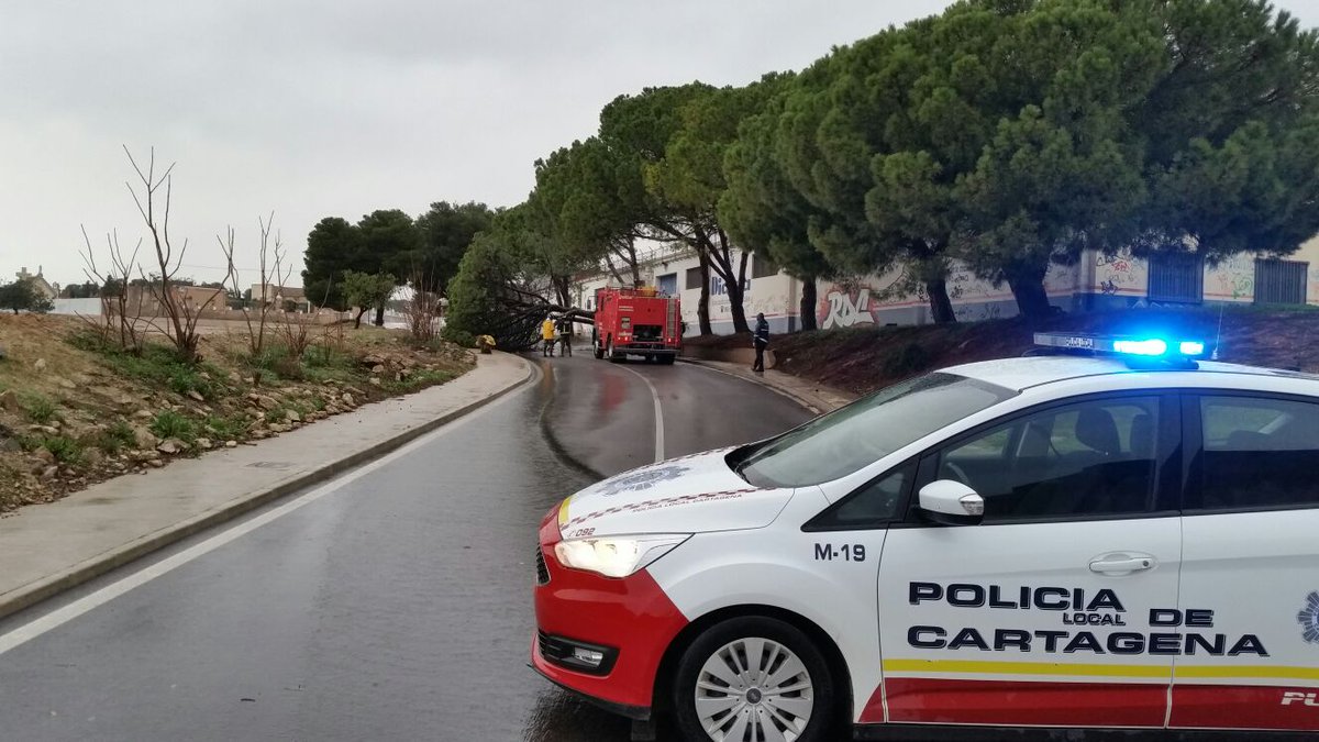 Actuaciones de la Polica Local y Bomberos durante el episodio de fuertes lluvias