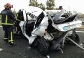 Coche arrollado en la A-30