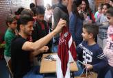 Jugadores y tcnicos del FC Cartagena visitan el colegio Virginia Prez de El Algar