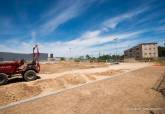 Obras de los campos de csped artificial de las 600 y Jose Mara Lapuerta