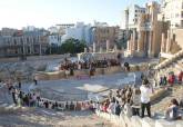 Colas para visitar el Teatro Romano en la Noche de los Museos 2017