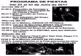 Programa de fiestas de Vista Alegre 2017