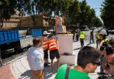 El busto restaurado de Jimnez de la Espada ya luce en el Paseo Alfonso XIII, frente al instituto que lleva su nombre