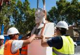 El busto restaurado de Jimnez de la Espada ya luce en el Paseo Alfonso XIII, frente al instituto que lleva su nombre