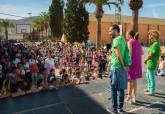 Llegada al IES Santa Luca de la I Marcha Vuelta al Cole y flashmob