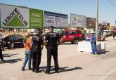 Instalacin de barreras New Jersey en el acceso al parking del Estadio Cartagonova