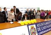 Acto de colocaci�n de la primera piedra del pabell�n de El Albuj�n
