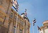 Banderas del Cartagena en el Palacio Consistorial