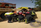 Bomberos de Cartagena atienden un accidente de trfico en Torre Pacheco