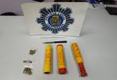 Polica Local identifica e interviene a 26 hinchas del Badajoz bengalas, drogas y un cucillo