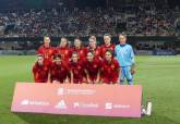 Partido amistoso de las selecciones absolutas femeninas de Espaa y Blgica en el Cartagonova