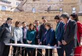 Visita de Pedro Snchez al Palacio Consistorial y el Anfiteatro Romano