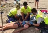 Simulacro rescate en las playas de Gala y Cala del Pino