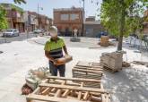 Obras en la Plaza de la Constitucin en Santa Luca