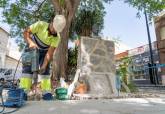 Obras en la Plaza de la Constitucin en Santa Luca