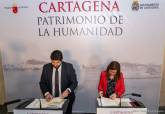 Firma del protocolo de colaboracin para la candidatura de Cartagena como Ciuydad Patrimonio de la Humanidad