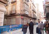 Visita de t�cnicos de la direcci�n general de Cultura con t�cnicos municipales de Urbanismo al edificio derrumbado en la calle Cuatro Santos