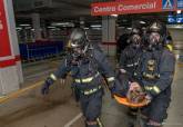 Policía Local y Bomberos participan en un simulacro de incendio en el Espacio Mediterráneo