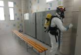 Tareas de limpieza y desinfeccin en las instalaciones del Parque de Seguridad
