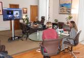 Videoconferencia de la alcaldesa y vicealcaldesa con los presidentes de COEC y Cmara de Comercio