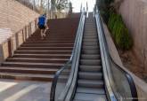 Escaleras de acceso al Parque Arqueolgico del Molinete en funcionamiento