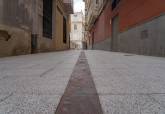 La calle Escorial con su nuevo pavimento tras las obras de remodelacin