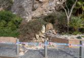 Imagen de archivo de desprendimiento de rocas en la ladera de la calle Gisbert que da a la Plaza de Toros
