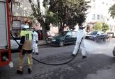 Bomberos desinfectas espacios pblicos afectados por el bote de COVID en Lo Campano