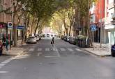 Tramo de la calle Ramón y Cajal que será asfaltado a partir del martes, 31 de agosto