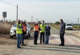 Visita a las obras de reparación del firme de la carretera RM-F15