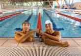 Alejandro Puebla y Alberto Martínez, entrenando en la piscina del Palacio de Deportes