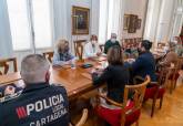Reunión entre Ayuntamiento, Policía Local y la empresa que da el servicio de teleasistencia en Cartagena