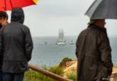 El buque escuela Elcano a su llegada al puerto de Cartagena