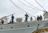 El buque escuela Elcano a su llegada al puerto de Cartagena