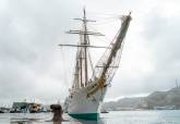 El buque escuela Elcano a su llegada al puerto de Cartagena