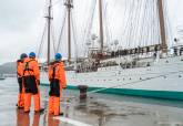 El buque escuela Elcano a su llegada al puerto de Cartagena