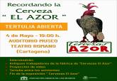 Cartel tertulia abierta cerveza El Azor