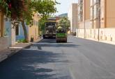 Obras de asfaltado y repintado de seales en Cartagena