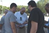 Visita del concejal de Infraestructuras, Diego Ortega, a la zona del campamento festero