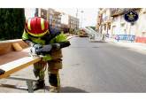 Intervencin de bomberos en una vivienda del Paseo de las Delicias de Santa Luca
