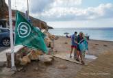 Izado de la bandera de sostenibilidad en El Portús