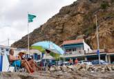 Izado de la bandera de sostenibilidad en El Portús