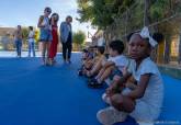 La alcaldesa celebra la vuelta al cole con los alumnos del CEIP Cuatro Santos