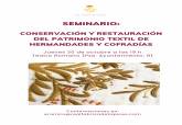 Cartel del Seminario sobre Restauración y Conservación del Patrimonio Textil de Cofradias