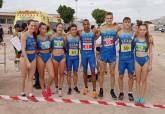 Deportistas del UCAM Atletismo Cartagena en el Campeonato Regional de Cross por Relevos Mixto